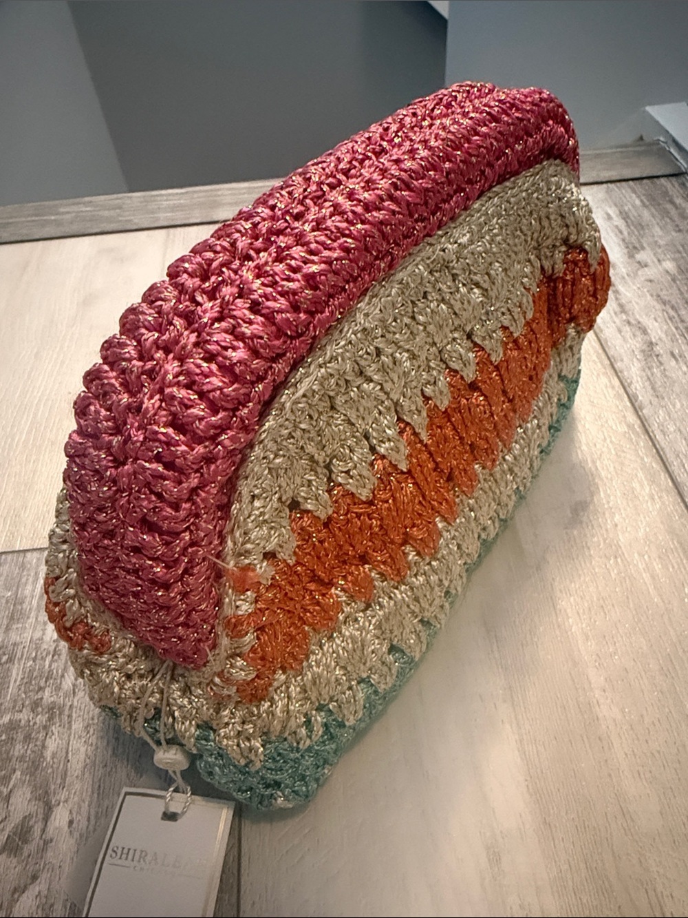Shiraleah Multicolor Crochet Clutch - Pink, Orange, Cream, Mint NWT